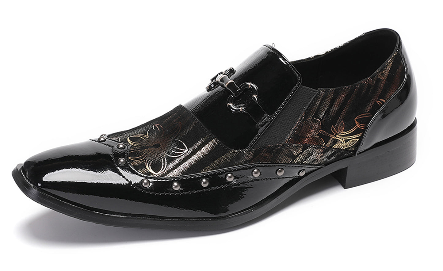 Mens Genuine Leather Two-Tone Design Party  Loafers
