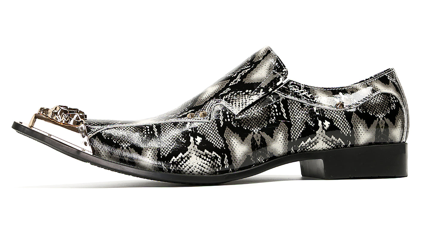 Mens Party Dress Slip On Casual Metal Pointed Toe Western Loafers