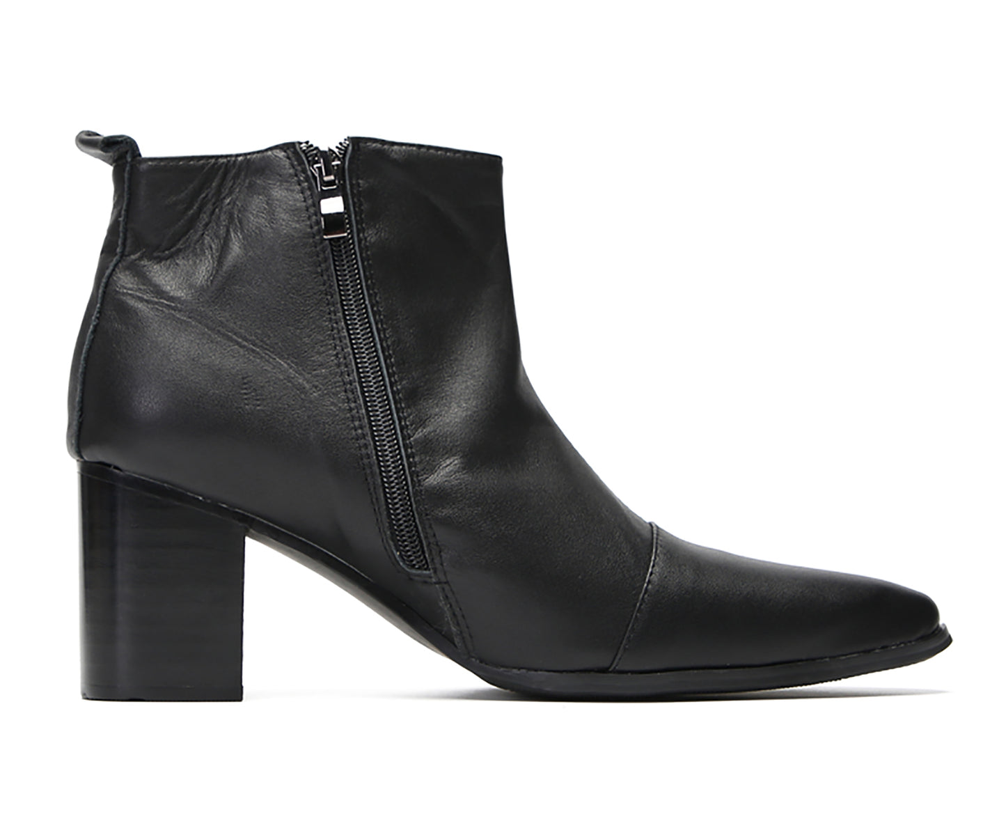 Mens Genunie Leather Zipper D-Buckle On Side Heel Ankle Boots