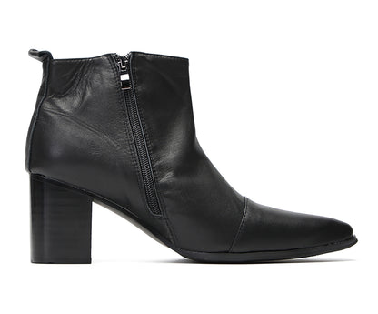 Mens Genunie Leather Zipper D-Buckle On Side Heel Ankle Boots