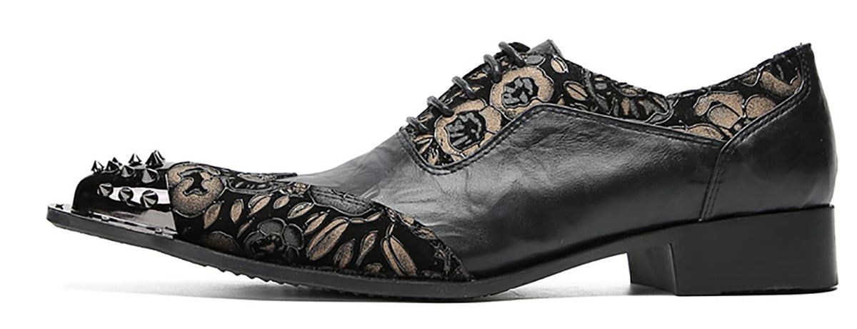 Mens Genunie Leathe Party Dress Casual Two Tone Metal Wingtip Toe Western Oxfords