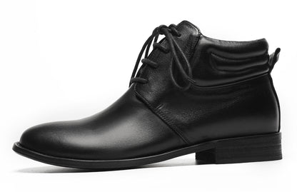 Mens Genuine Leather Dress Casual Ankle Oxfords Boots