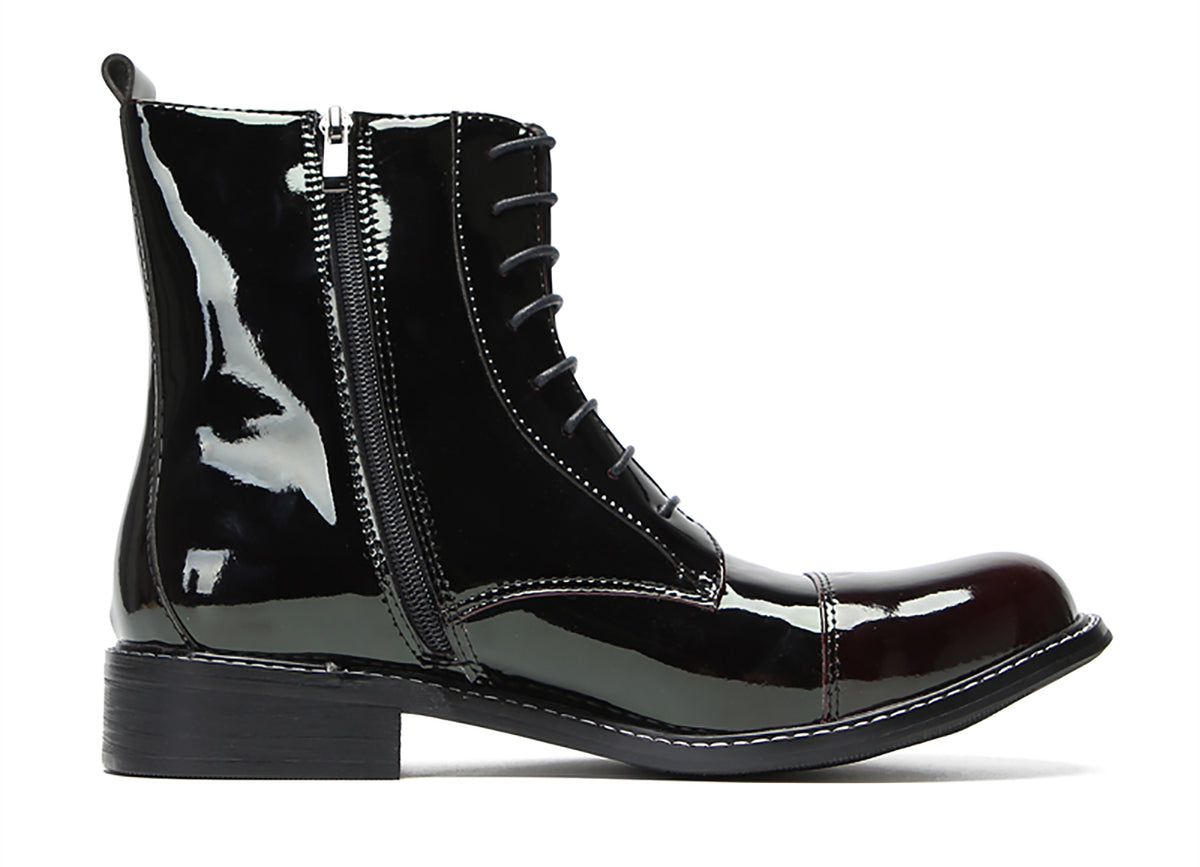 Mens Patent Leather Casual Dress Western Oxfords Boots