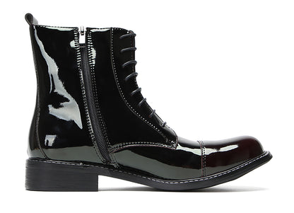 Mens Patent Leather Casual Dress Western Oxfords Boots