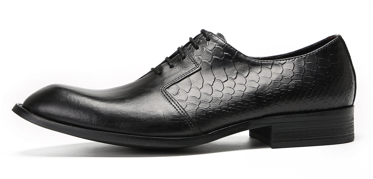 Mens Dress Prom Crocodile Printed Tuxedo Oxfords