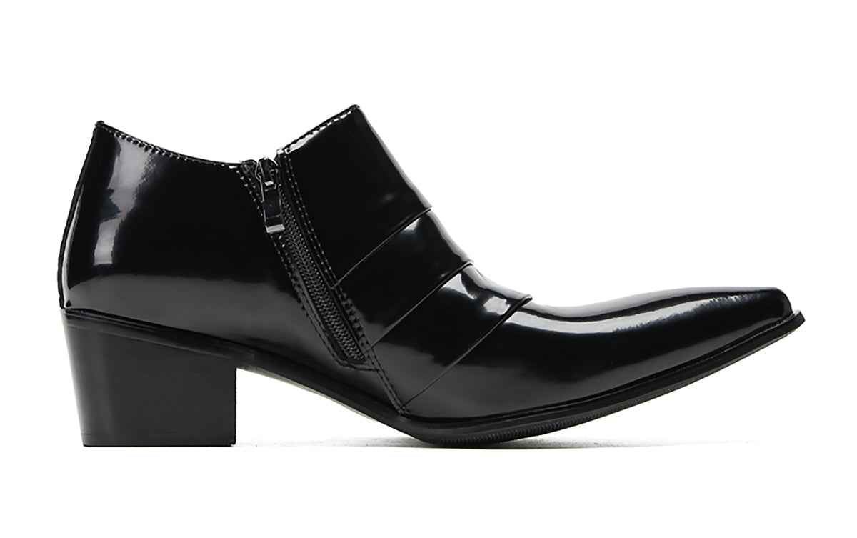 Mens Silp On Casual Dress Party Leather Pointed Toe Heel Pumps Loafers