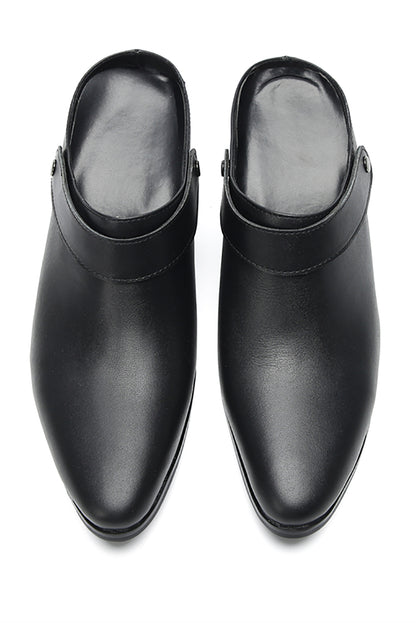 Mens Genunie Leather Mules Slip On Casual Slippers Heel Sandals Clogs Loafers