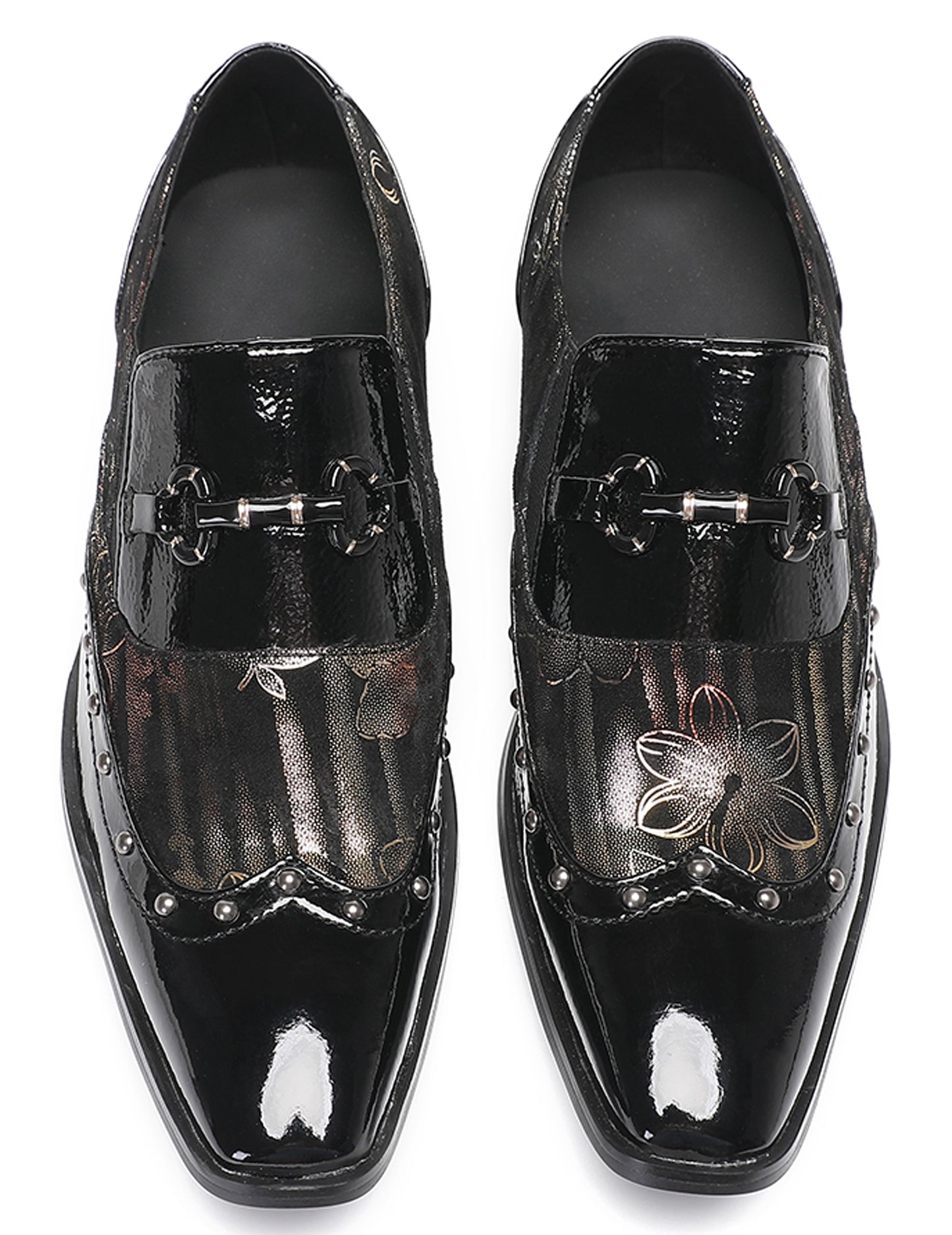 Mens Genuine Leather Two-Tone Design Party  Loafers