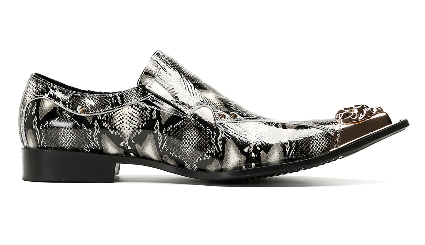Mens Party Dress Slip On Casual Metal Pointed Toe Western Loafers