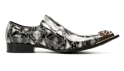 Mens Party Dress Slip On Casual Metal Pointed Toe Western Loafers