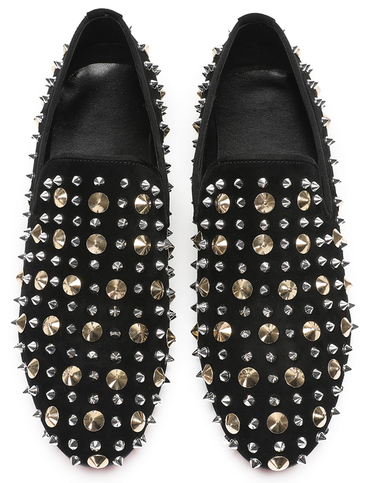 Mens Rocker Suede Party Dsico Ballroom Bar Disco Studded Loafers