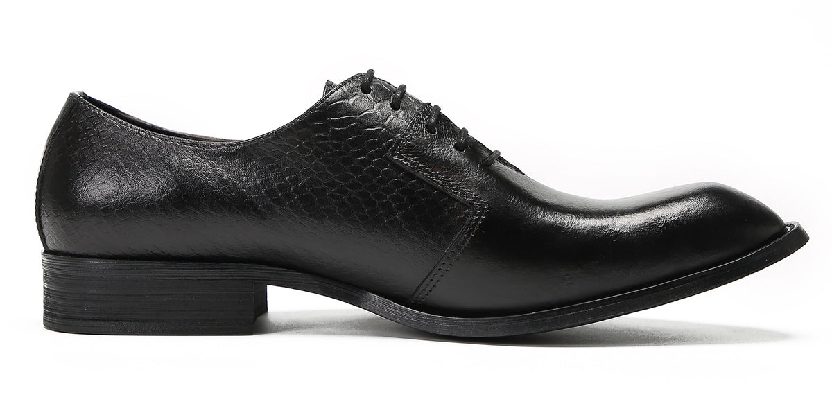 Mens Dress Prom Crocodile Printed Tuxedo Oxfords