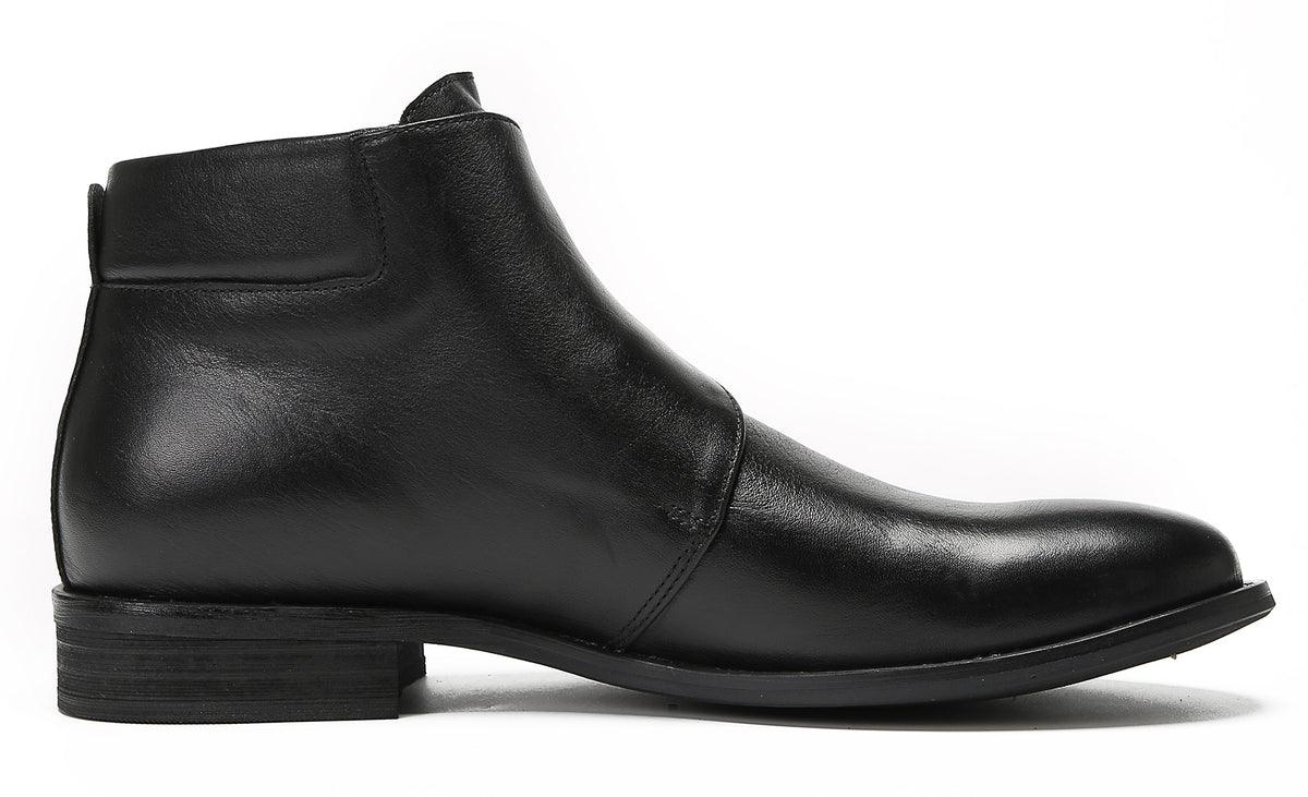Mens Genuine Leather Buckle Rock Singer Ankles Boots