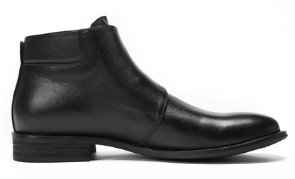 Mens Genuine Leather Buckle Rock Singer Ankles Boots