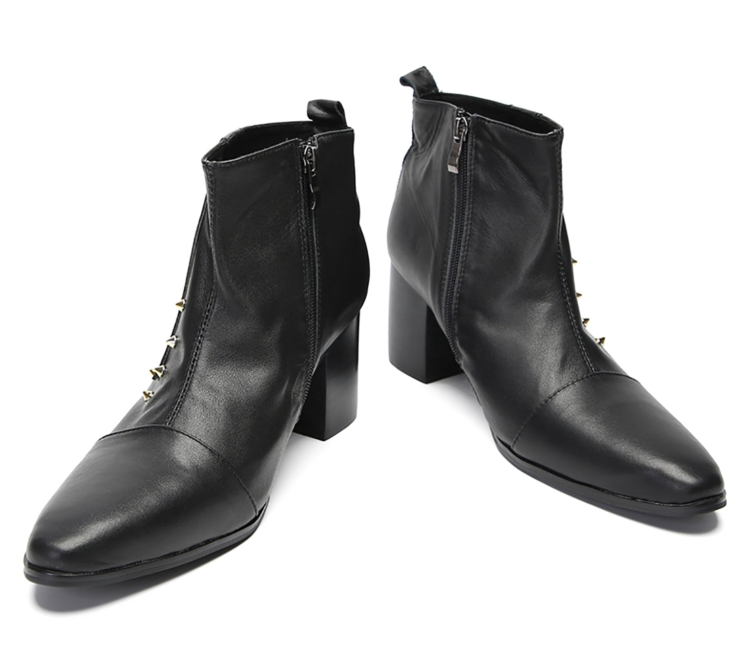 Mens Genunie Leather Zipper D-Buckle On Side Heel Ankle Boots
