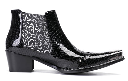 Mens Metal Wingtip Genuine Leather Singer Western Chelsea Boots