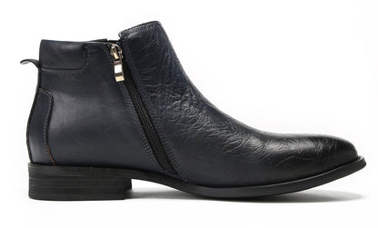Mens Genuine Leather Zipper Beads Prom Casual Dress Ankle Boots