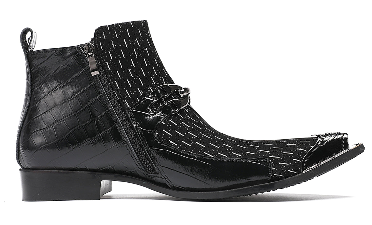 Mens Top-Grain Leather Party Dress Ankle Cowboy Western Boots