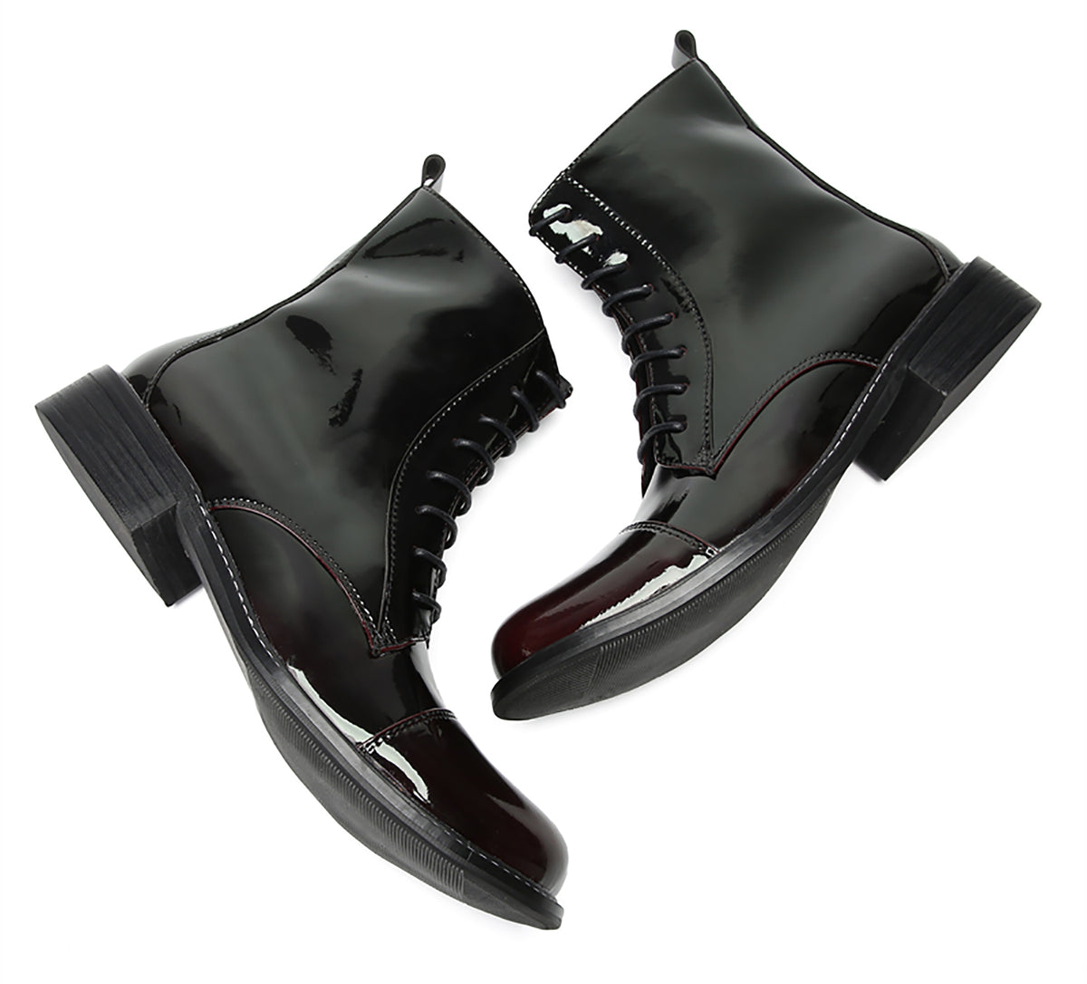 Mens Patent Leather Casual Dress Western Oxfords Boots