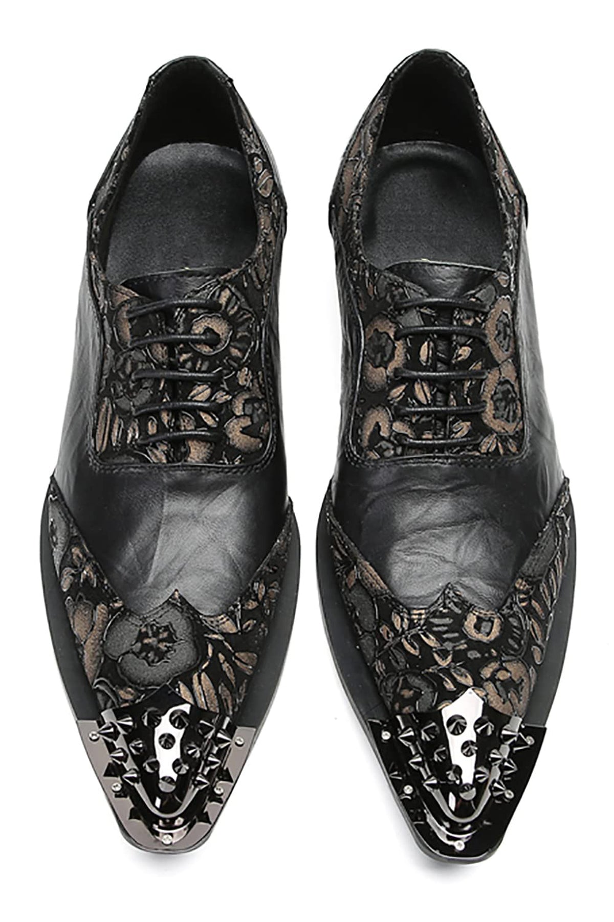 Mens Genunie Leathe Party Dress Casual Two Tone Metal Wingtip Toe Western Oxfords