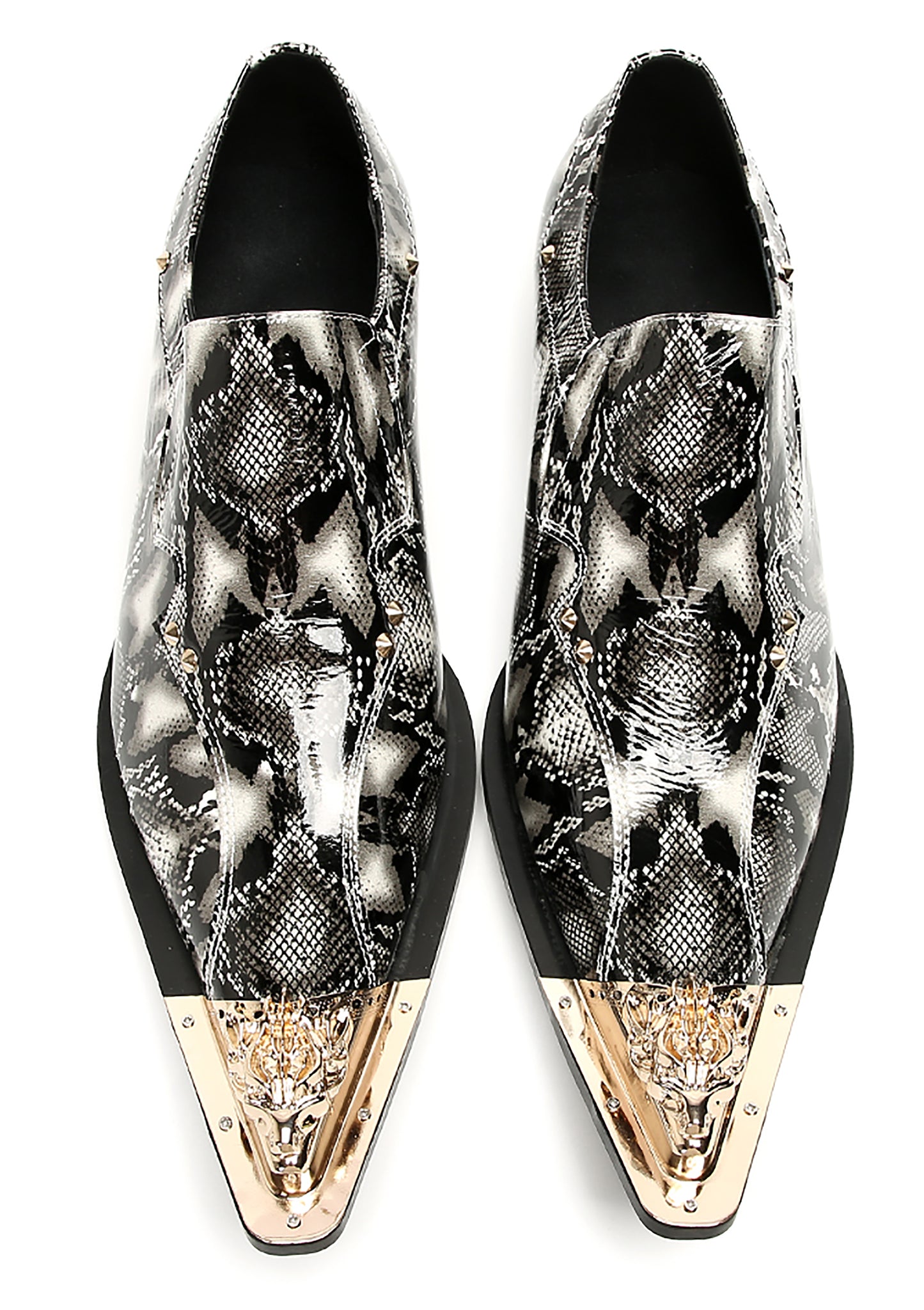 Mens Party Dress Slip On Casual Metal Pointed Toe Western Loafers