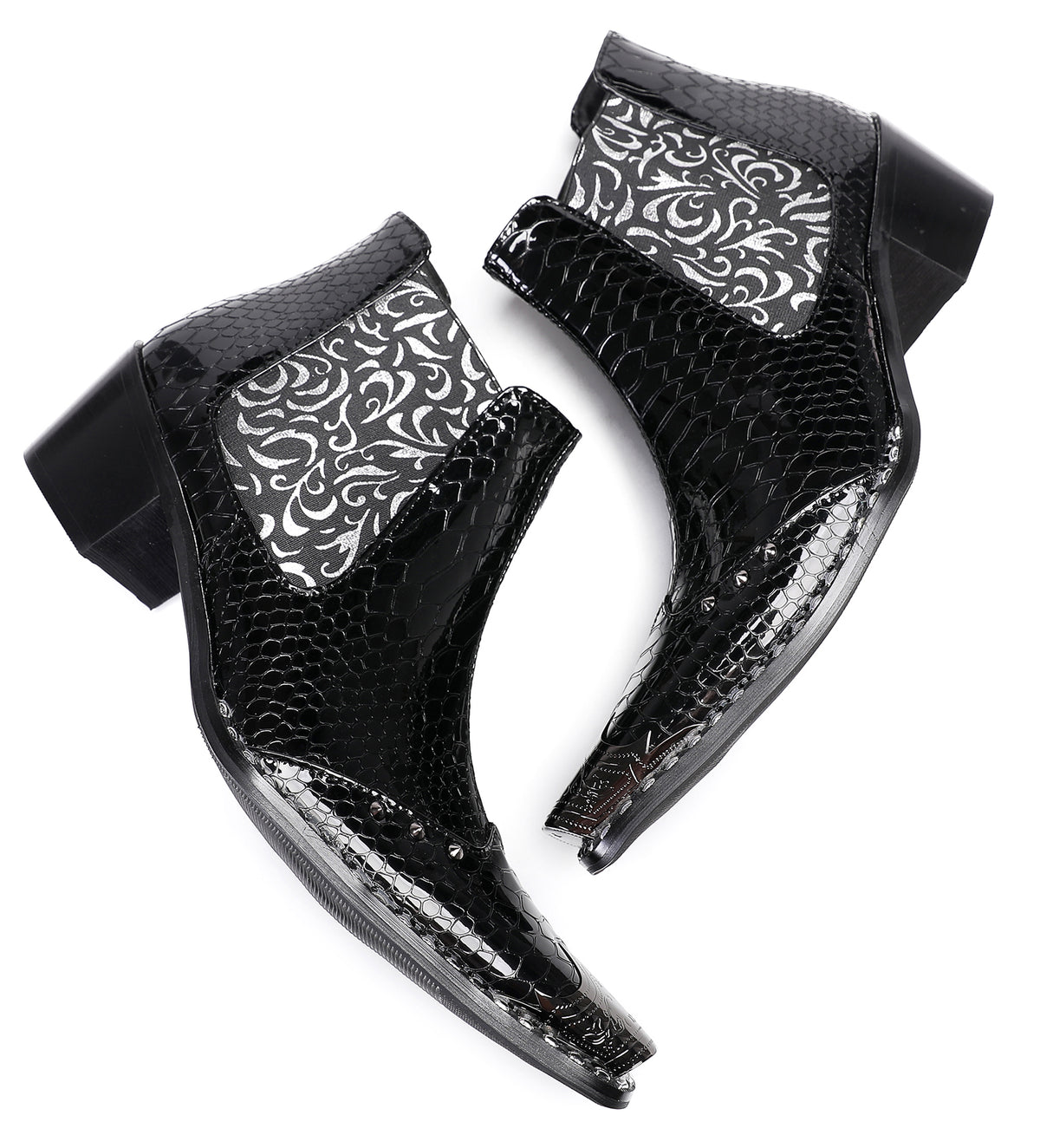 Mens Metal Wingtip Genuine Leather Singer Western Chelsea Boots
