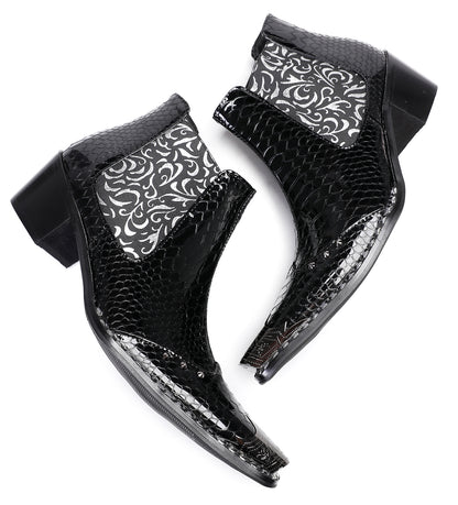 Mens Metal Wingtip Genuine Leather Singer Western Chelsea Boots