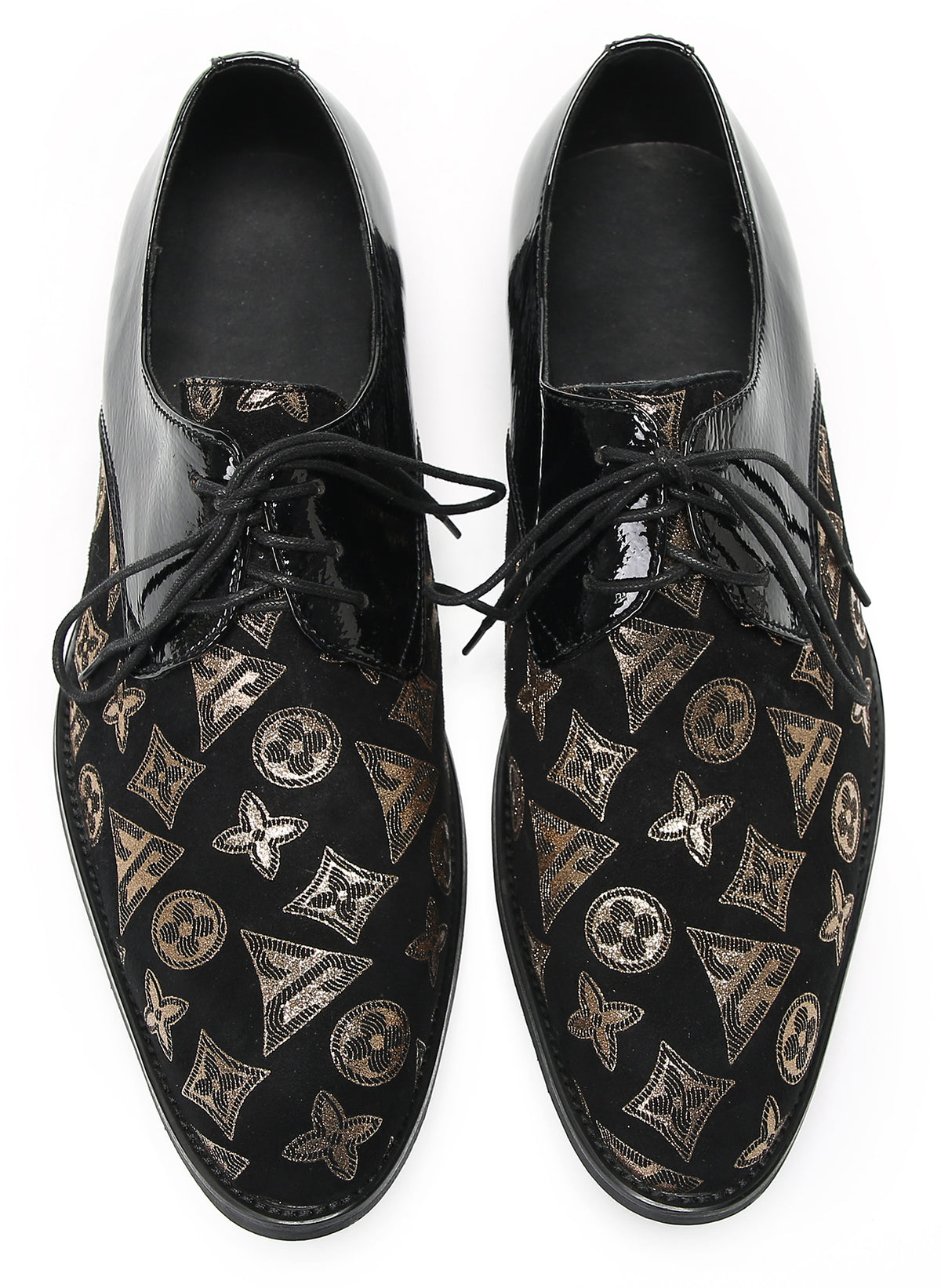 Mens Black Dress Two Tone Leather Fashion Tuxedo Wingtip Oxfords