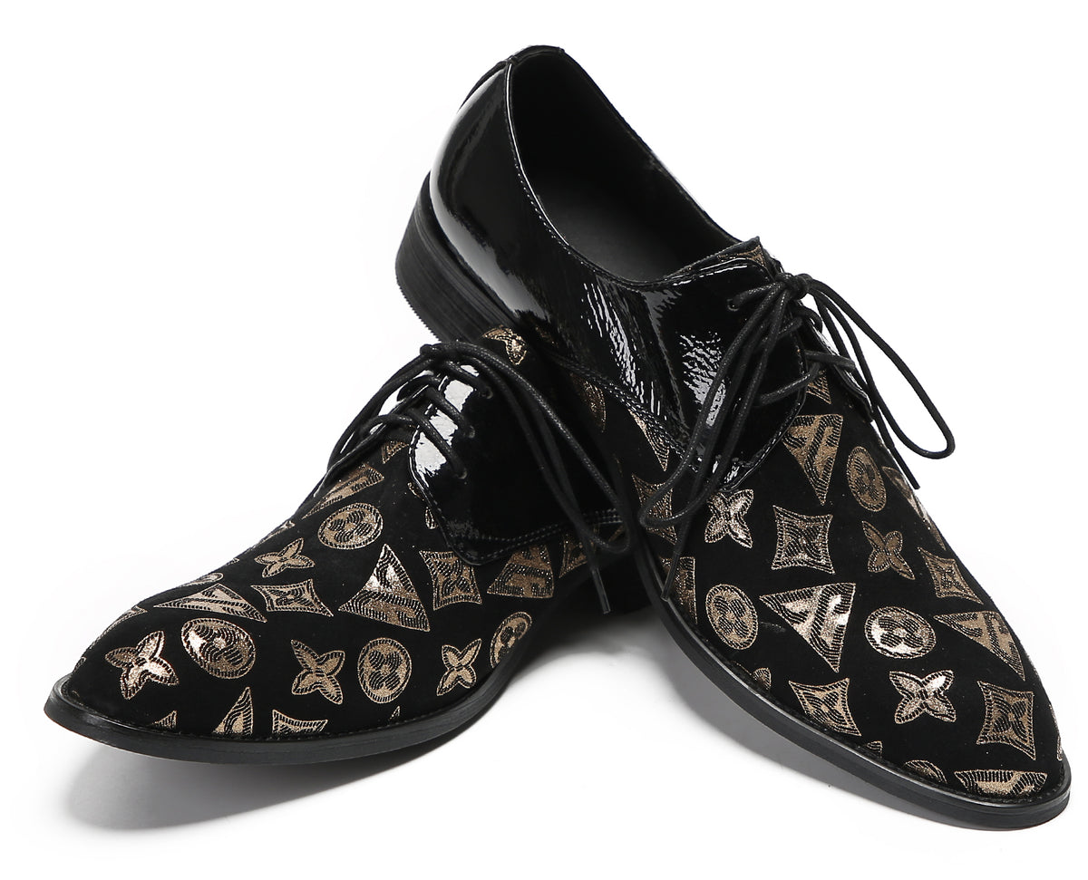 Mens Black Dress Two Tone Leather Fashion Tuxedo Wingtip Oxfords