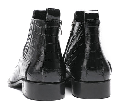 Mens Top-Grain Leather Party Dress Ankle Cowboy Western Boots