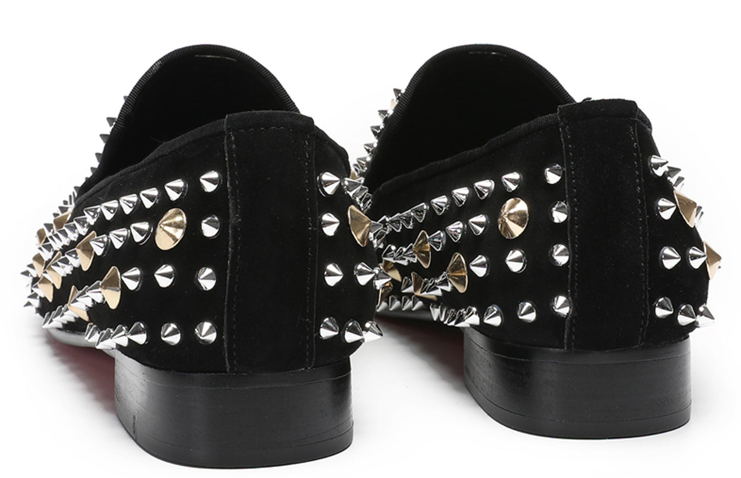 Mens Rocker Suede Party Dsico Ballroom Bar Disco Studded Loafers