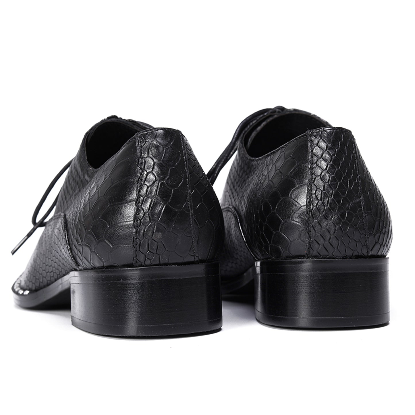 Mens Top-Grain Leather Croc-Embossed Casual Oxfords Shoes