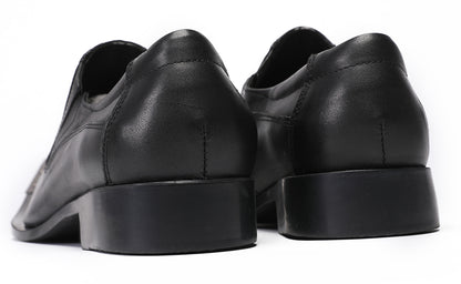 Mens Genunie Leather Casual Dress Metal Pointed Toe Western Loafers