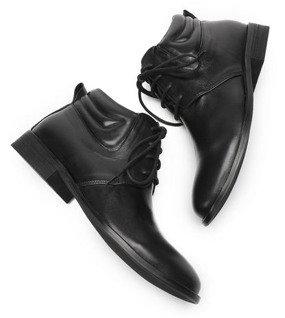 Mens Genuine Leather Dress Casual Ankle Oxfords Boots