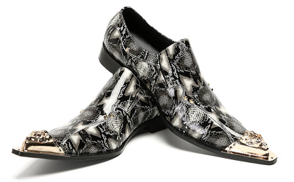 Mens Party Dress Slip On Casual Metal Pointed Toe Western Loafers