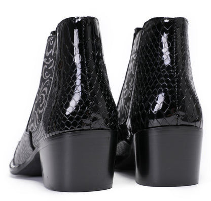 Mens Metal Wingtip Genuine Leather Singer Western Chelsea Boots