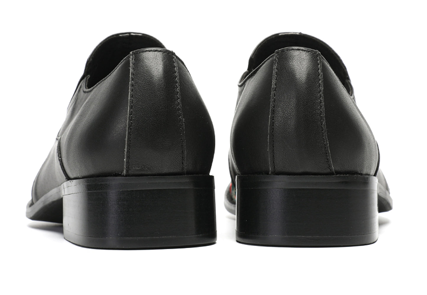 Mens Top-Grain Leather Floral Embroidery Casual Western Loafers