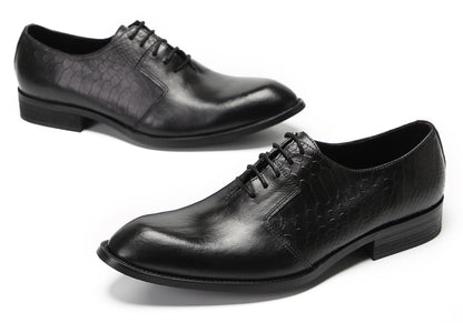 Mens Dress Prom Crocodile Printed Tuxedo Oxfords