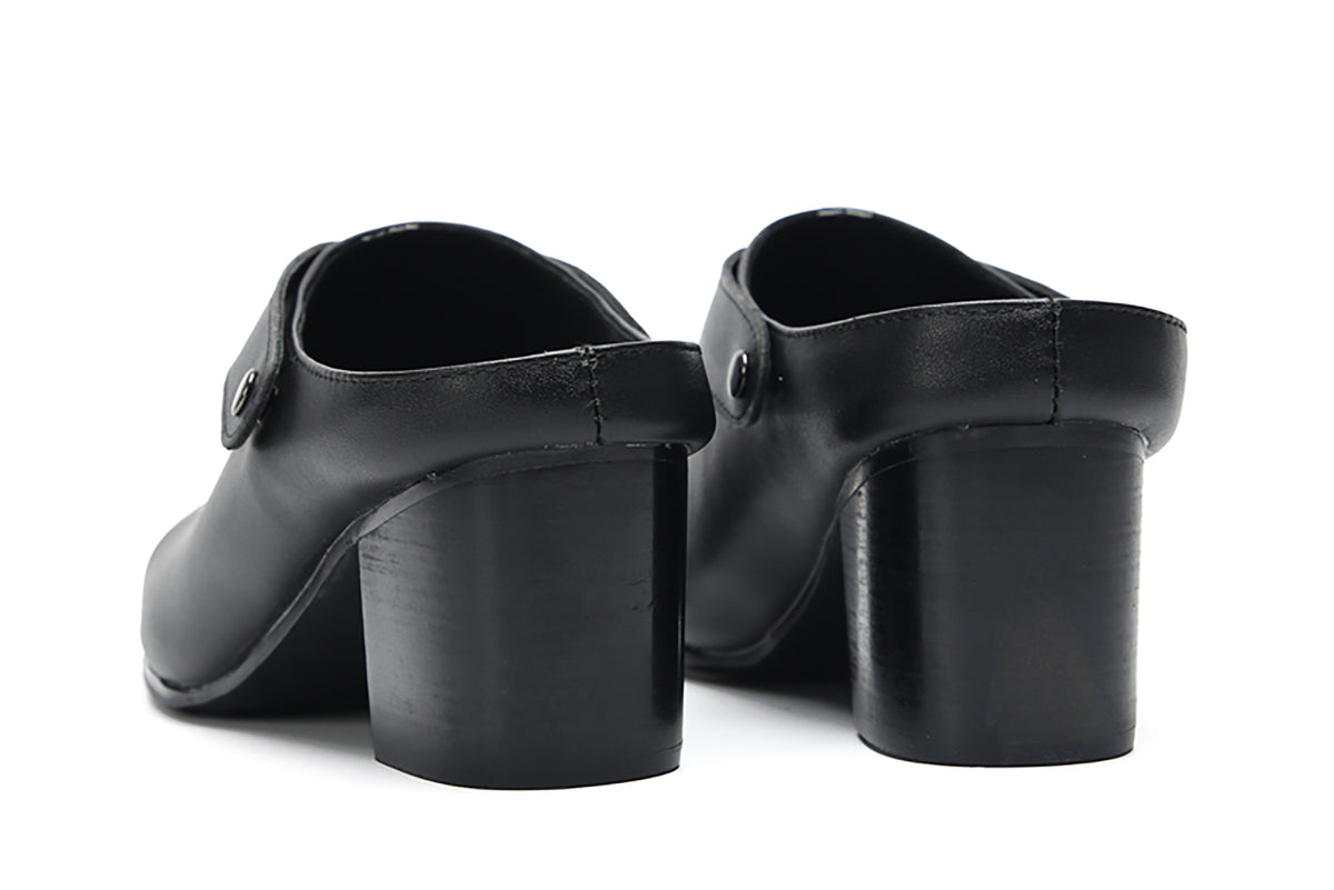 Mens Genunie Leather Mules Slip On Casual Slippers Heel Sandals Clogs Loafers