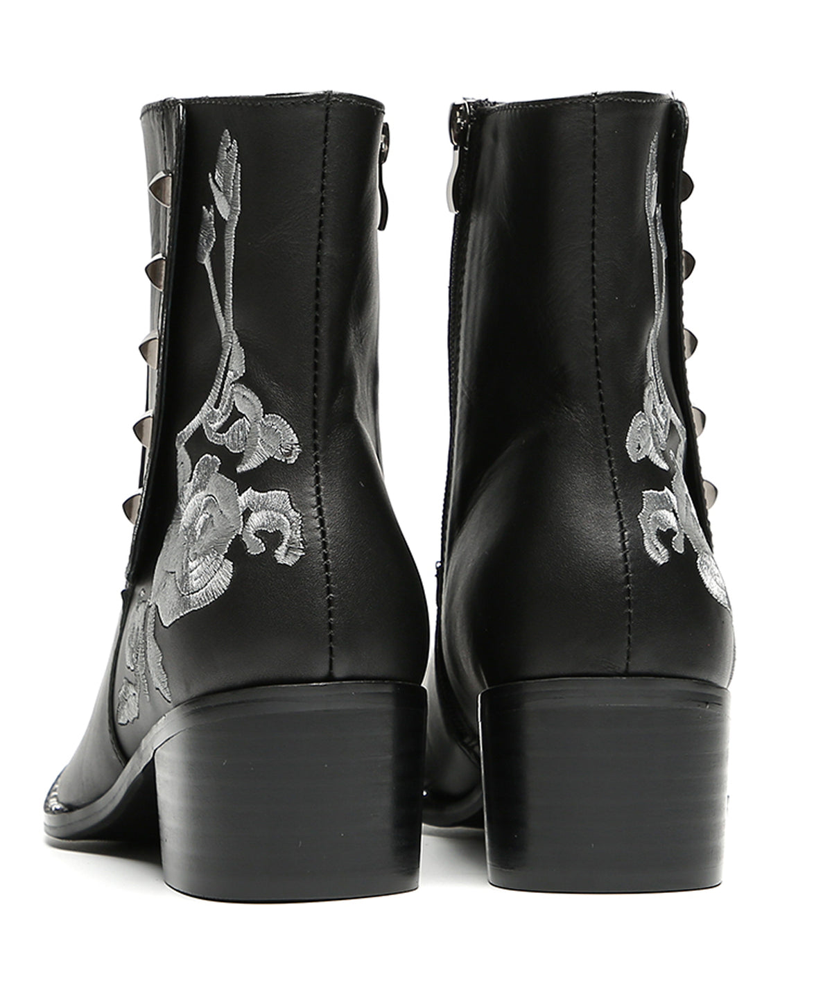 Mens Embroidered Rose Side Zip Metal Toe Cowboy Western Boots