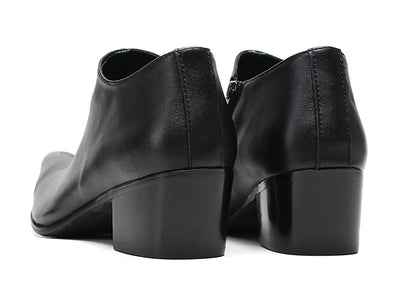 Mens Casual Dress Party Leather Zipper Pointed Toe Heel Pumps Loafers