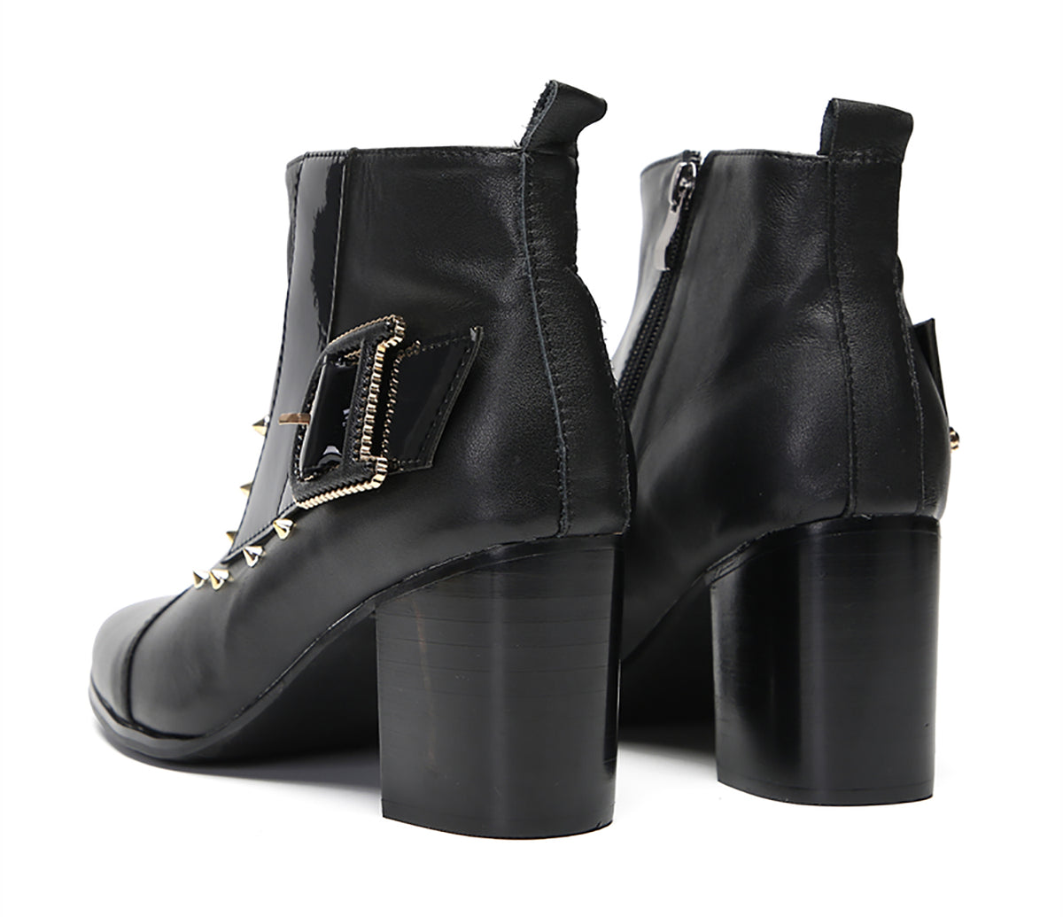 Mens Genunie Leather Zipper D-Buckle On Side Heel Ankle Boots