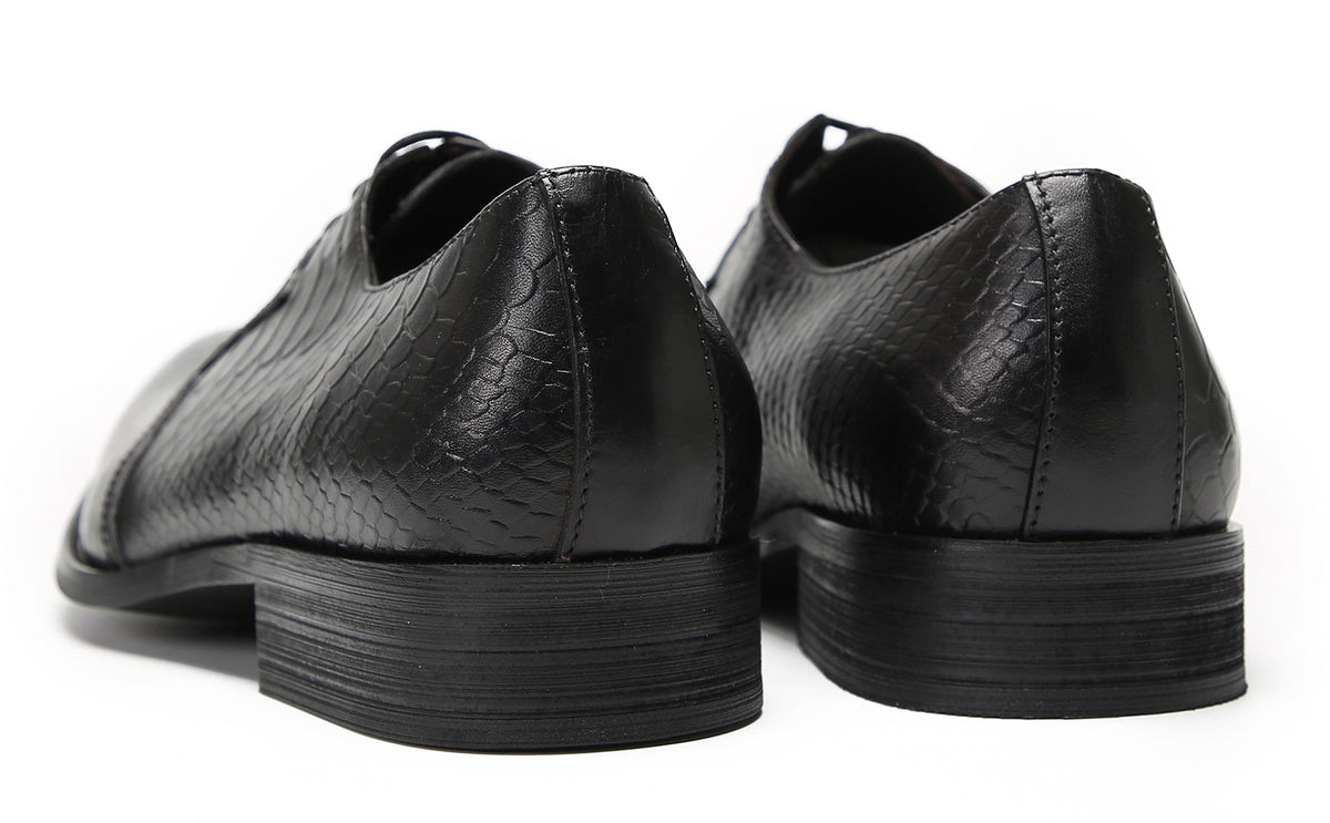 Mens Dress Prom Crocodile Printed Tuxedo Oxfords