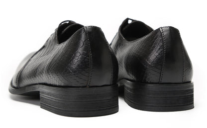 Mens Dress Prom Crocodile Printed Tuxedo Oxfords