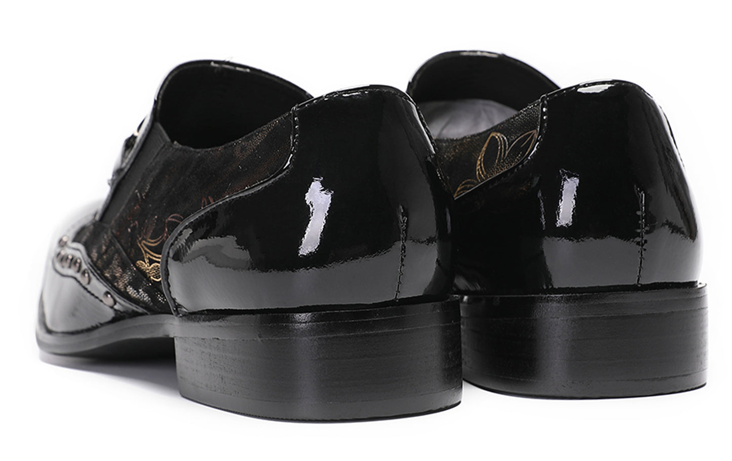Mens Genuine Leather Two-Tone Design Party  Loafers