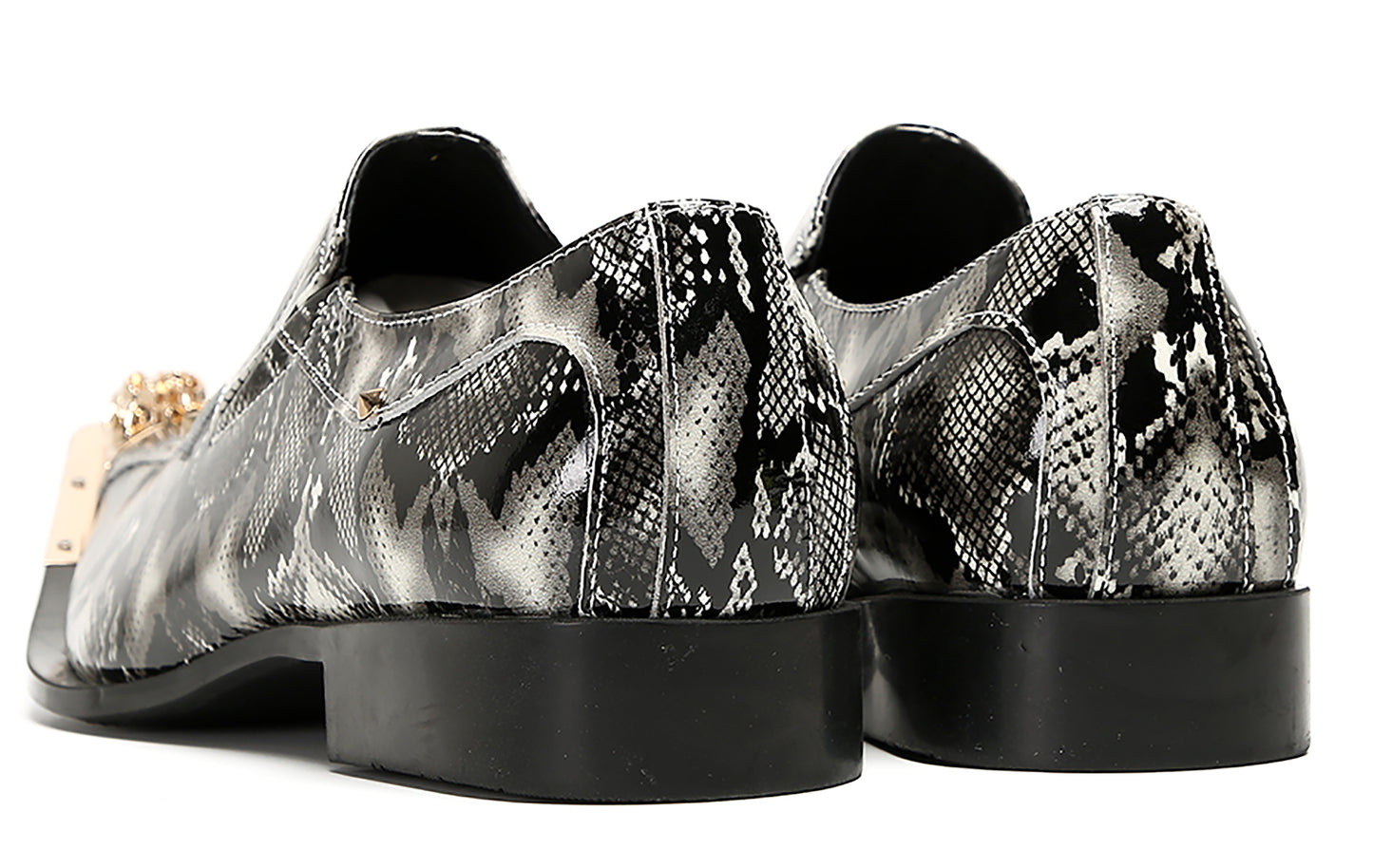 Mens Party Dress Slip On Casual Metal Pointed Toe Western Loafers