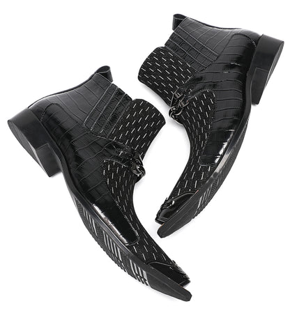 Mens Top-Grain Leather Party Dress Ankle Cowboy Western Boots