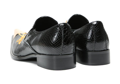 Mens Embroidered Gold Metal Toe Dress Western Loafers
