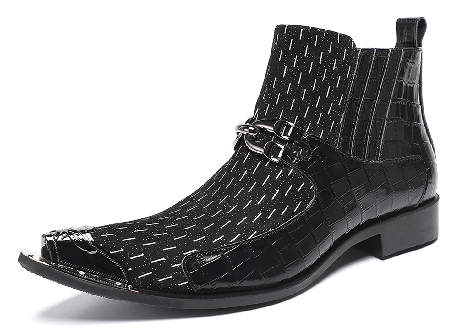 Mens Top-Grain Leather Party Dress Ankle Cowboy Western Boots