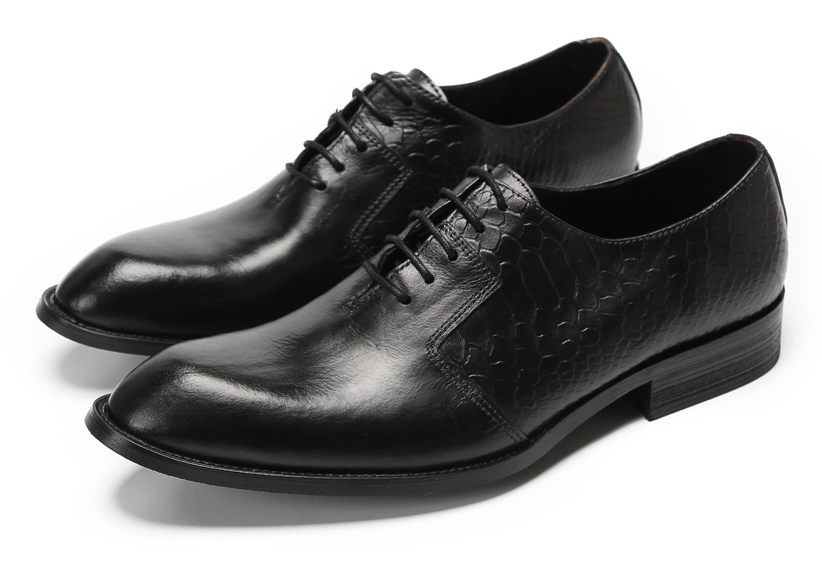 Mens Dress Prom Crocodile Printed Tuxedo Oxfords